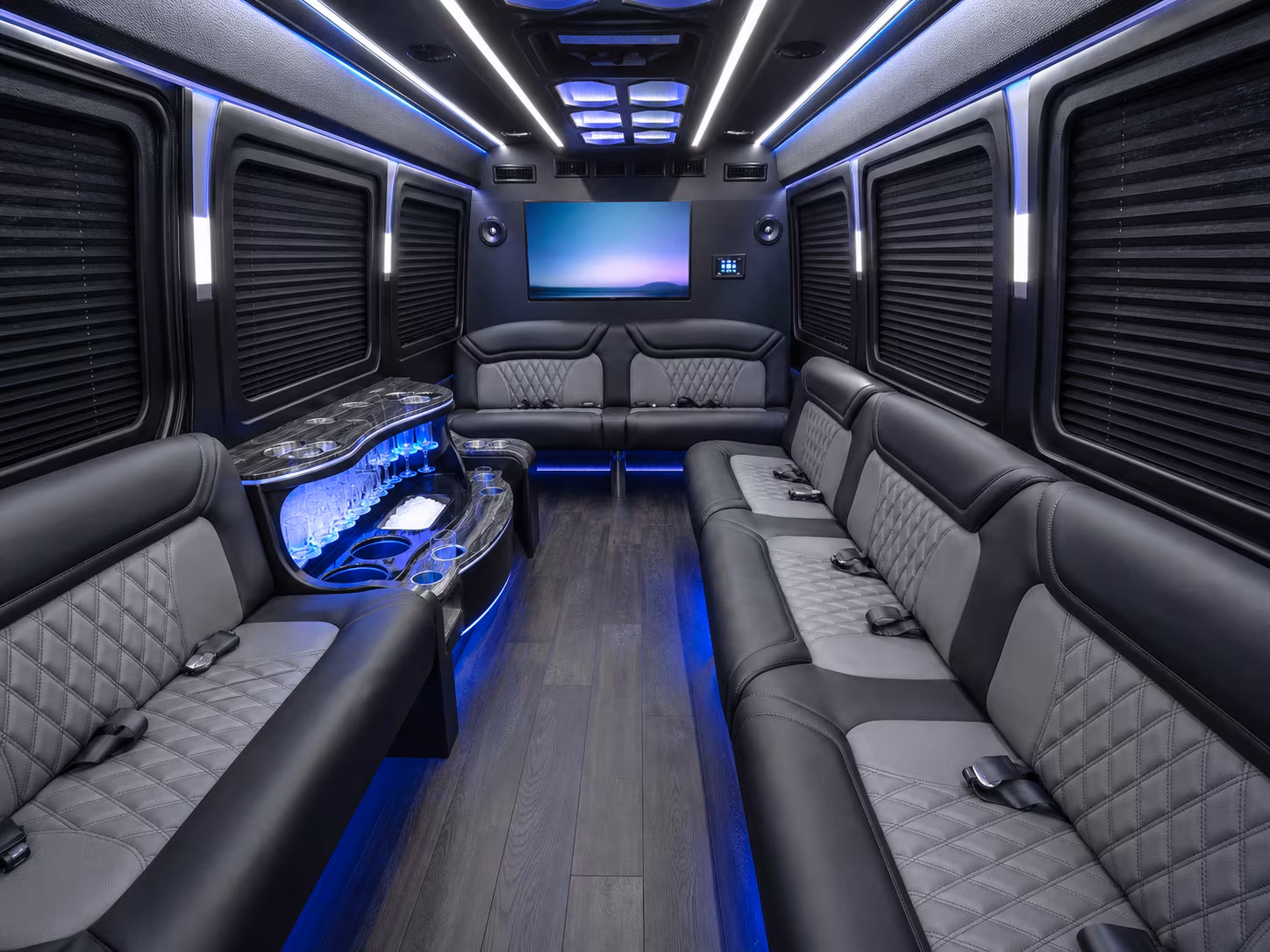 Fontana Corporate Transportation party bus exterior