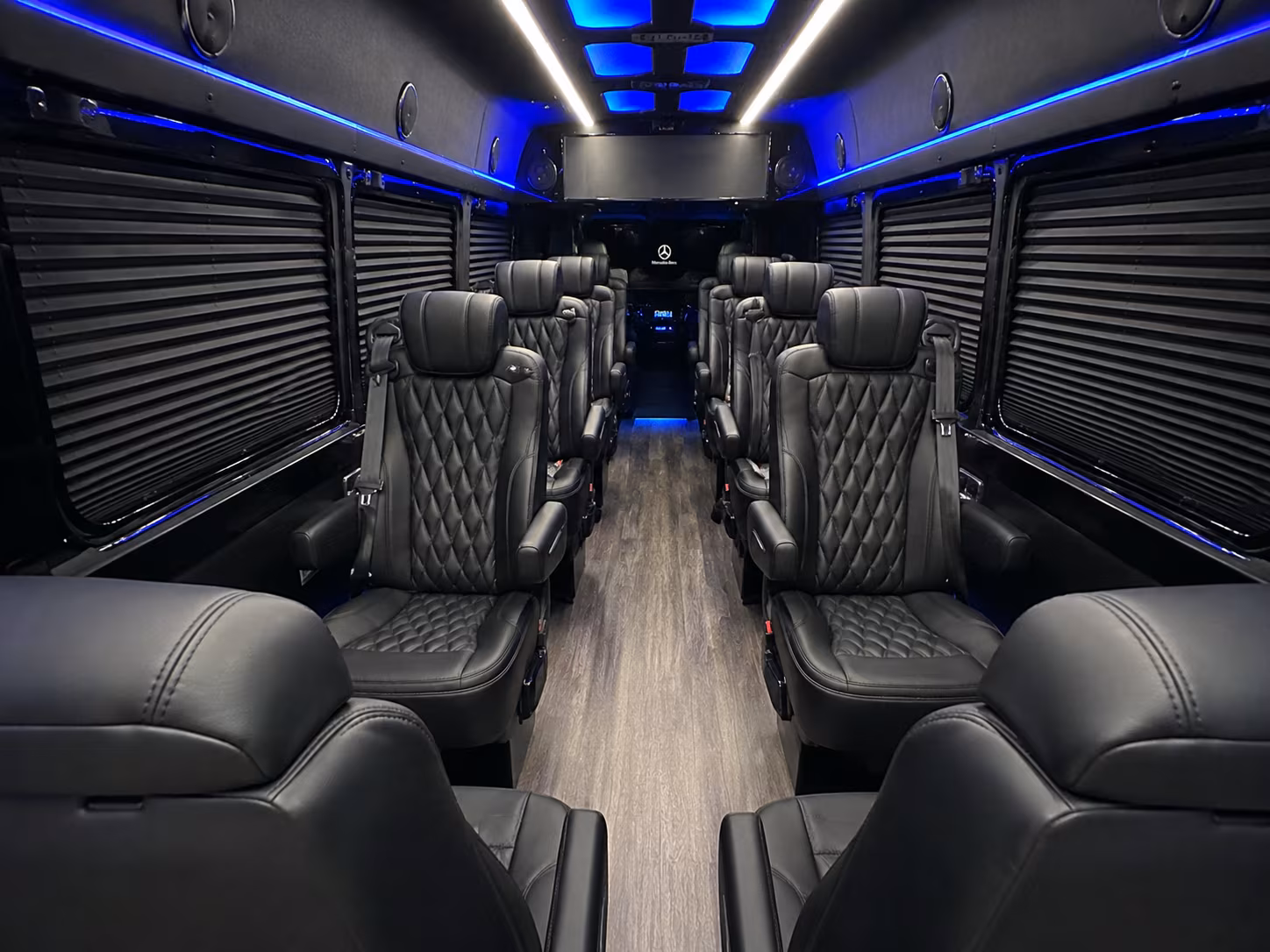 Fontana Corporate Transportation party bus interior