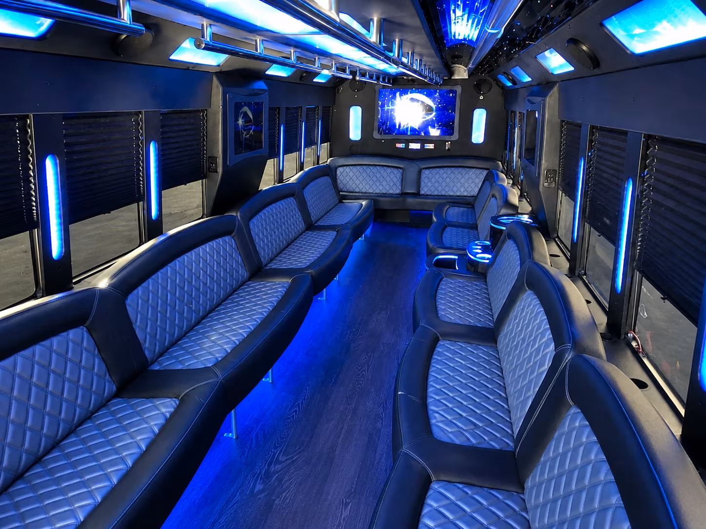Fontana Private Event Transportation party bus exterior