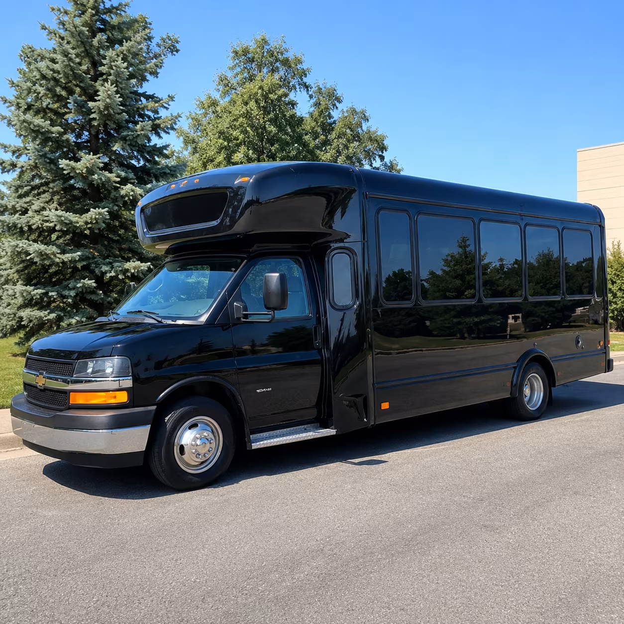 Fontana Private Event Transportation party bus exterior
