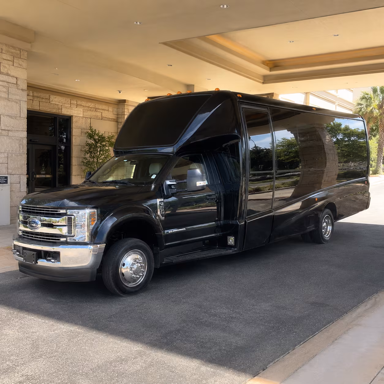Fontana Private Event Transportation party bus exterior