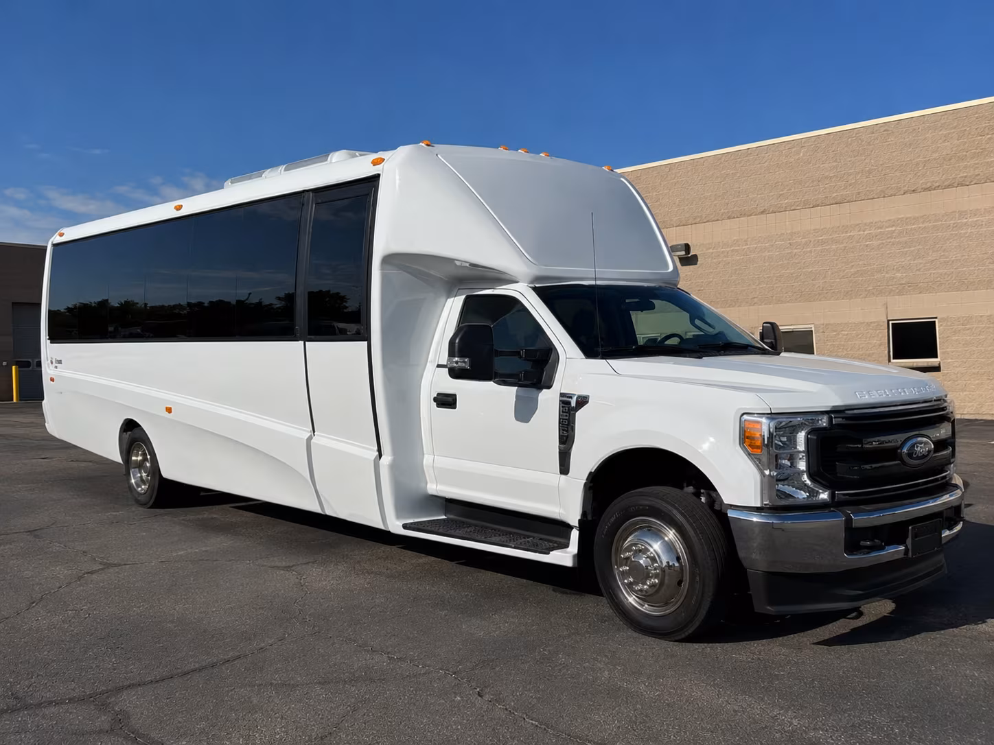 Fontana School Event Transportation party bus exterior