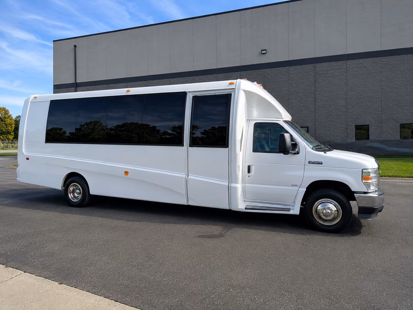 Fontana School Event Transportation party bus exterior