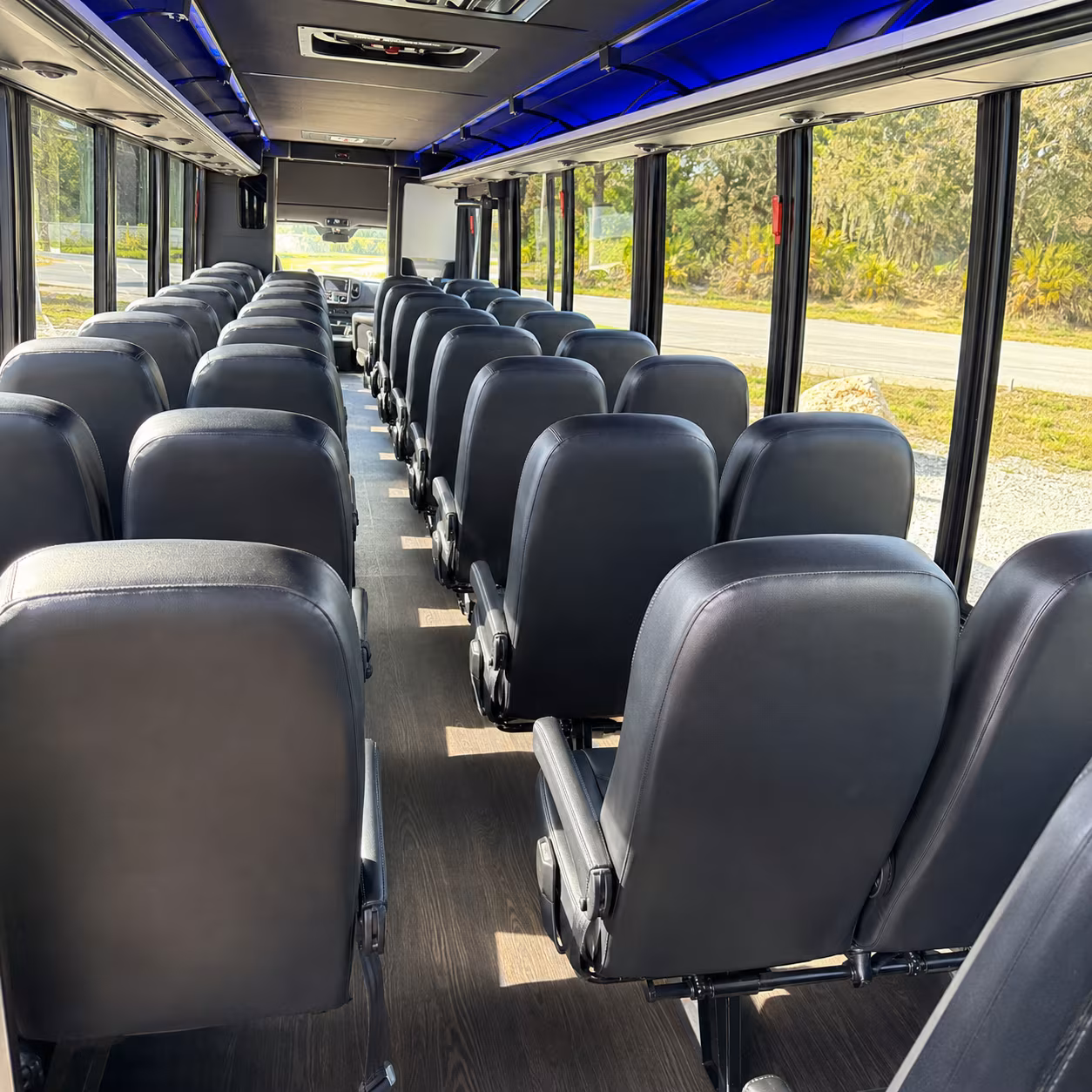 Fontana School Event Transportation party bus interior