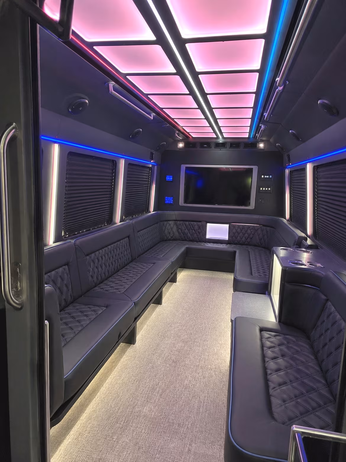 Fontana Sporting Event Transportation party bus interior