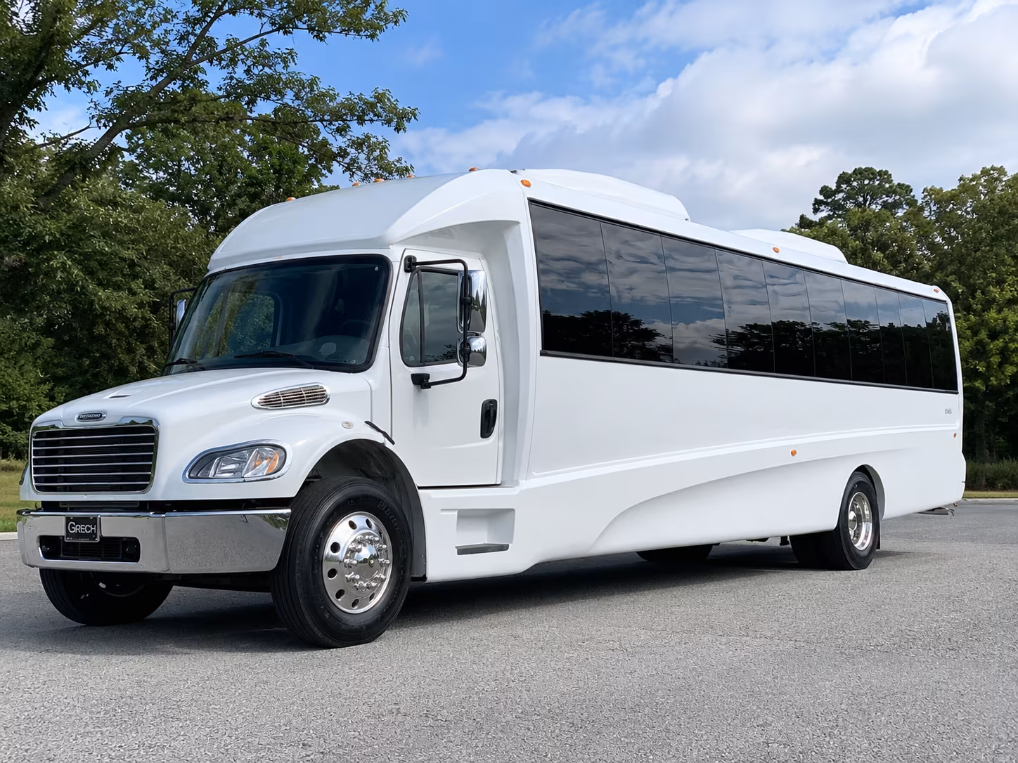 Fontana Sporting Event Transportation party bus exterior