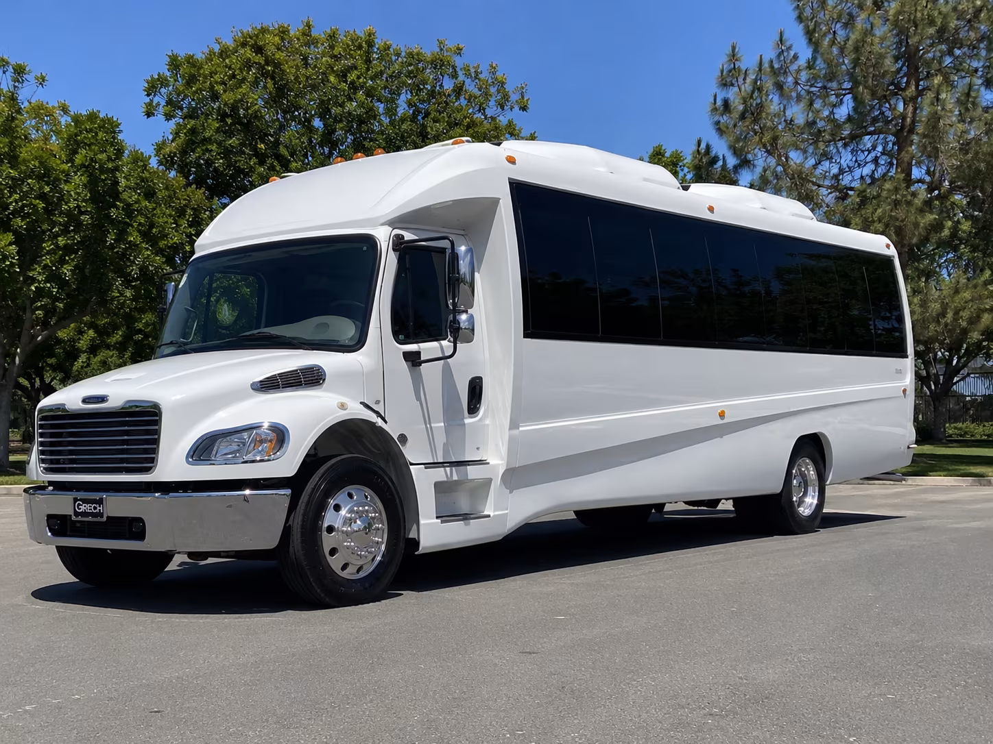 Fontana Sporting Event Transportation party bus exterior