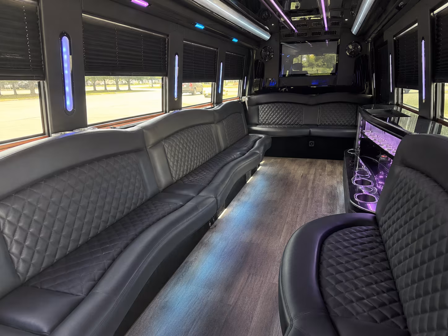 Fontana Sporting Event Transportation party bus interior