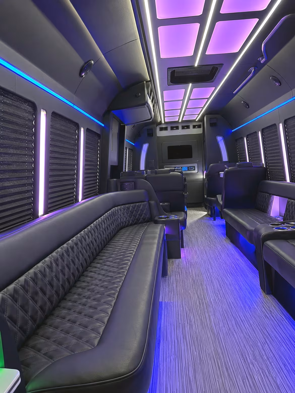 Fontana Wedding Transportation party bus interior