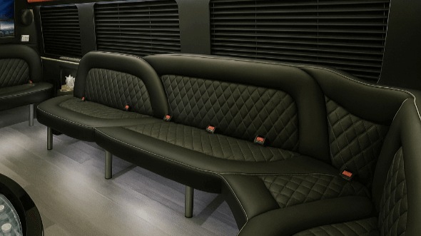 Interior of Charter Bus Company Chino's 14 Passenger Sprinter Limousine in Chino