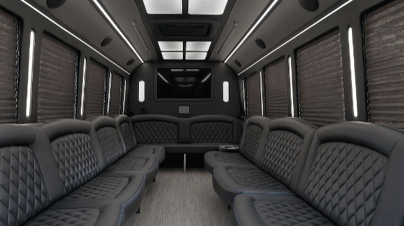 Interior of Charter Bus Company Bloomington's 20 Passenger Party Bus in Bloomington