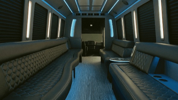 Interior of Charter Bus Company Ontario's 20 Passenger Party Bus in Ontario