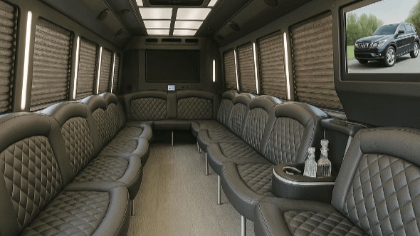 Interior of Charter Bus Company Colton's 25 Passenger Party Bus in Colton
