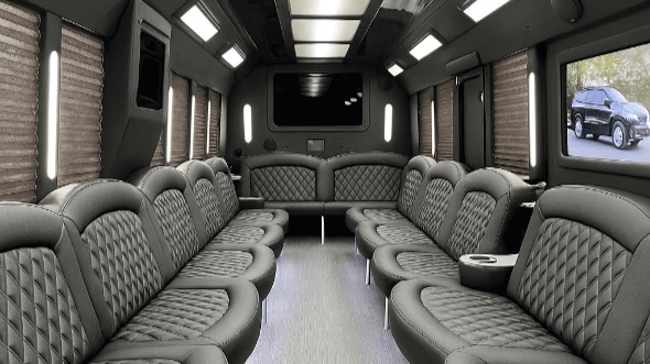 Interior of Charter Bus Company Rialto's 28 Passenger Party Bus in Rialto