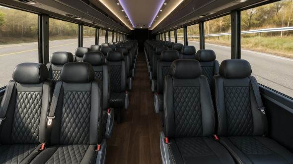 Interior of Charter Bus Company Fontana's 30 Passenger Minibus in Fontana