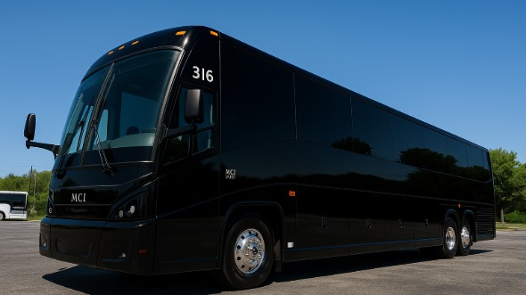 Exterior of Charter Bus Company Bloomington's 40 Passenger Party Bus in Bloomington