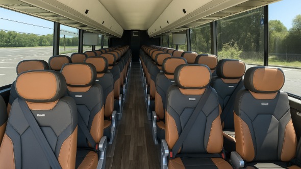 Interior of Charter Bus Company Fontana's 45 Passenger Charter Bus in Fontana
