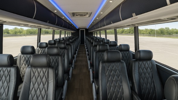 Interior of Charter Bus Company Fontana's 48 Passenger Charter Bus in Fontana