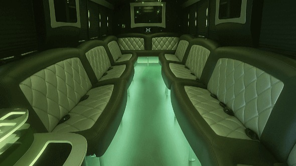 Interior of Charter Bus Company Chino's 50 Passenger Party Bus in Chino