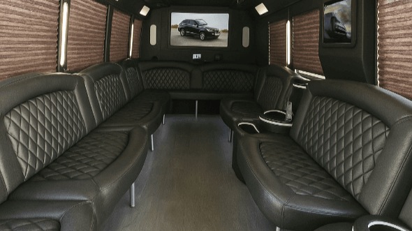 Interior of Fontana Party Bus Company's 50 Passenger Party Bus in Fontana