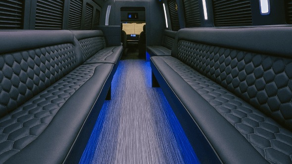 Interior of Charter Bus Company Ontario's 50 Passenger Party Bus in Ontario