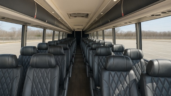 Interior of Charter Bus Company Fontana's 51 Passenger Charter Bus in Fontana