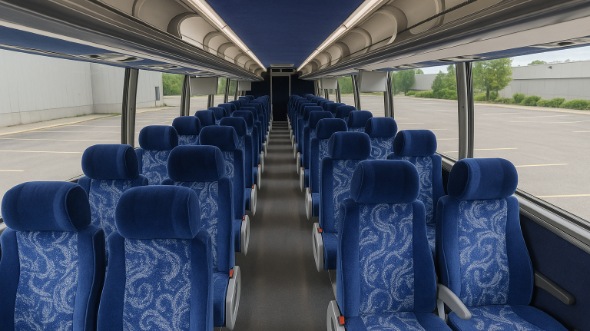 Interior of Charter Bus Company Fontana's 54 Passenger Charter Bus in Fontana