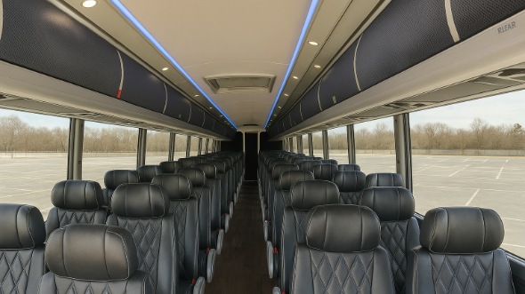 Interior of Charter Bus Company Fontana's 55 Passenger Charter Bus in Fontana