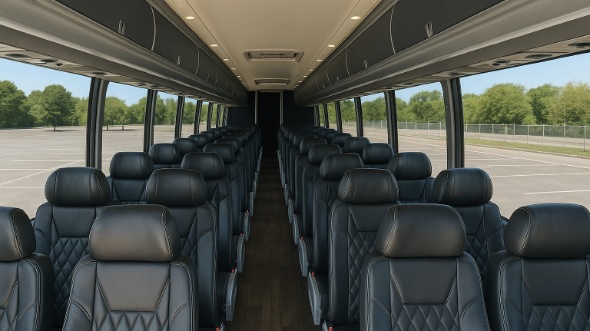 Interior of Charter Bus Company Fontana's ADA Charter Bus in Fontana
